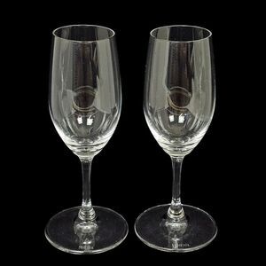 Set of 2 RIEDEL CRYSTAL Fluted Champagne Glasses 7" Tall‎ Barware